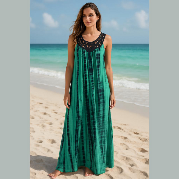 NWT Club Z Collection Maxi Sundress Beach Coverup Size Large - Picture 1 of 10